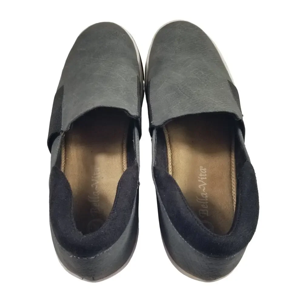 Bella Vita Gray White Slip On Switch ll Sneakers Shoes Women's Size 10 N